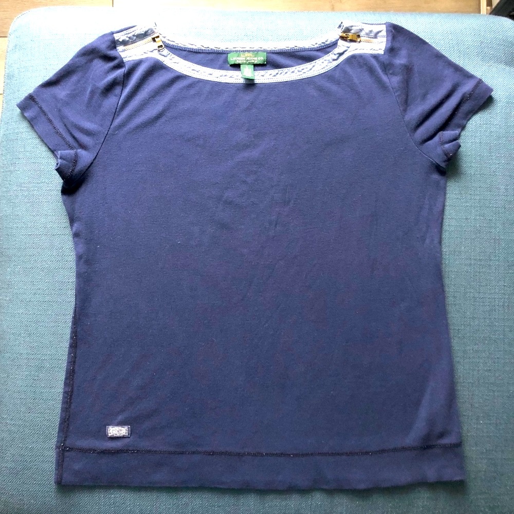 Ralph Lauren Dark Blue Shirt with Zipper Detail